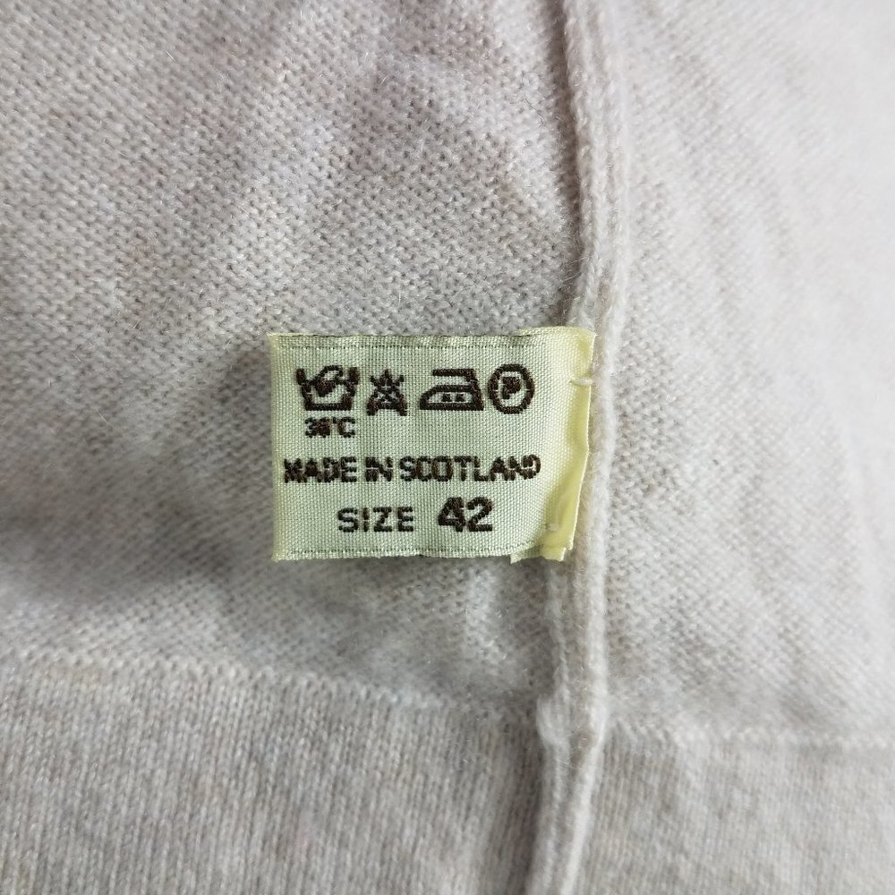 Isle of Skye beige 100% Cashmere crew neck pullover tunic sweater women Large 42 - Picture 7 of 7
